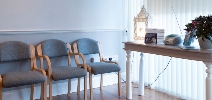 The waiting room at Footprints Clinic, Hull